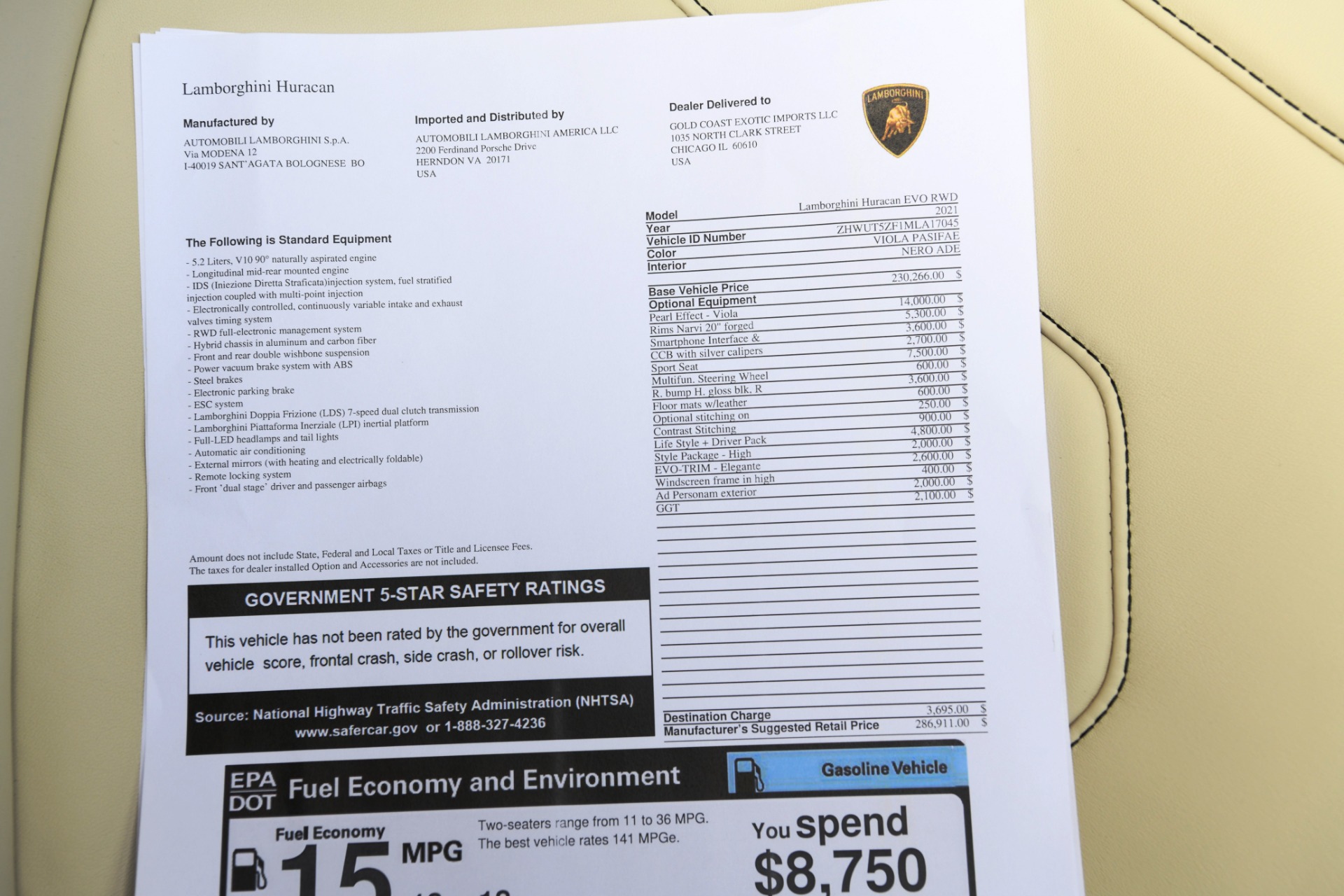 2021HuracanEvo RWD Spyder